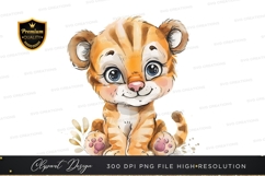 Adorable tiger cub clipart png Product Image 1