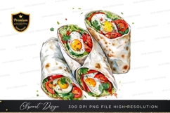 Delicious breakfast wraps clipart png Product Image 1