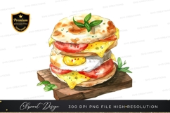 Delicious breakfast sandwich clipart png Product Image 1