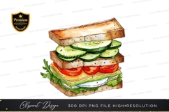Fresh veggie sandwich clipart png Product Image 1