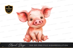 Happy piglet clipart png Product Image 1