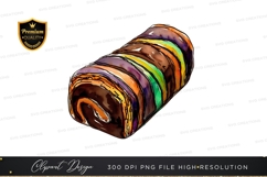 Colorful chocolate roll clipart png Product Image 1