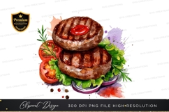 Delicious grilled burger clipart png Product Image 1