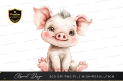 Cute cartoon pig clipart png Product Image 1