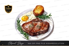 Gourmet steak dinner clipart png Product Image 1