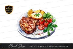 Gourmet steak dinner clipart png Product Image 1