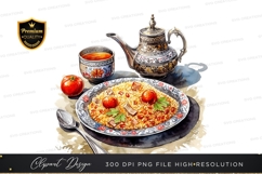 Delicious plated meal with tea Product Image 1