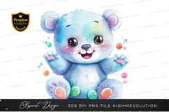 Playful pastel bear clipart png Product Image 1
