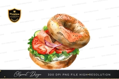 Delicious bagel sandwich clipart png Product Image 1