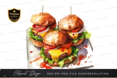 Delicious mini burgers clipart png Product Image 1