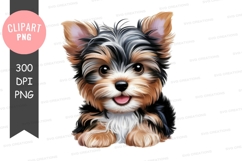 Happy yorkshire terrier puppy clipart png Product Image 1