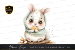 Cute bunny rabbit eating a cookie Product Image 1