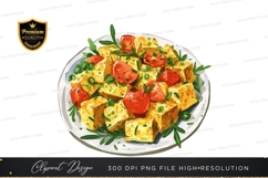 Tofu and tomato salad clipart png Product Image 1