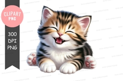 Laughing kitten clipart png Product Image 1