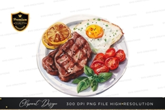 Delicious breakfast platter clipart png Product Image 1