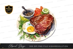 Gourmet steak dinner clipart png Product Image 1
