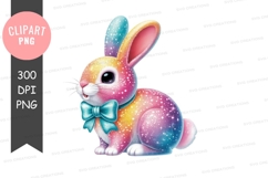 Colorful easter bunny clipart png Product Image 1
