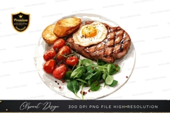 Gourmet steak dinner clipart png Product Image 1