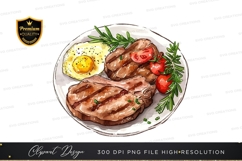 Grilled steak and fried egg breakfast Product Image 1