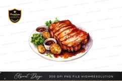 Grilled ribs with sauce clipart png Product Image 1