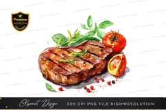 Grilled steak with fresh herbs and tomatoes Product Image 1