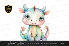 Cute pastel dragon clipart png Product Image 1