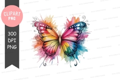 Colorful butterfly clipart png Product Image 1