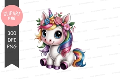 Colorful unicorn clipart png Product Image 1