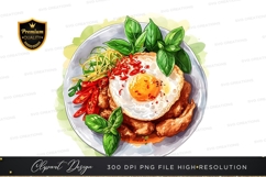 Delicious fried rice with egg and vegetables clipart png Product Image 1