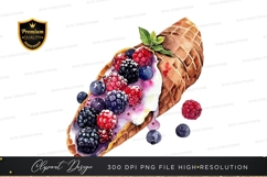 Berry waffle cone clipart png Product Image 1