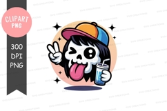 Cool skull character holding a drink Product Image 1