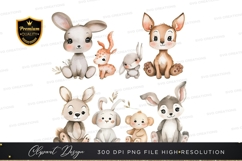 Cute forest animals clipart png Product Image 1