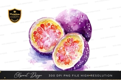 Watercolor illustration of passion fruits Product Image 1