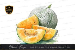 Fresh cantaloupe clipart png Product Image 1