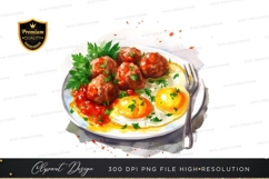 Delicious meatballs and eggs Product Image 1