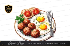 Delicious breakfast platter clipart png Product Image 1