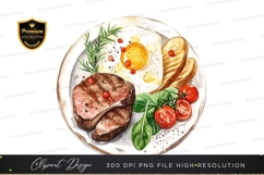 Gourmet steak dinner clipart png Product Image 1