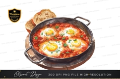 Shakshuka with bread clipart png Product Image 1