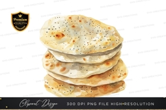 Stack of naan bread clipart png Product Image 1