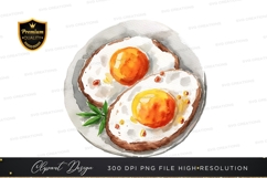 Fried eggs on toast clipart png Product Image 1