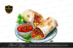 Delicious burrito with salsa Product Image 1