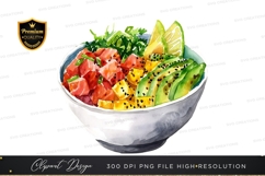 Fresh poke bowl clipart png Product Image 1