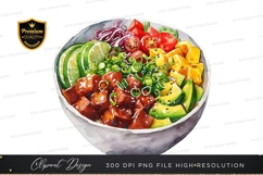 Vibrant poke bowl clipart png Product Image 1