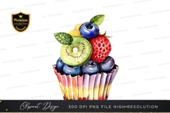 Colorful fruit topped cupcake Product Image 1