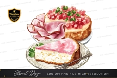 Ham and cheese tart clipart png Product Image 1