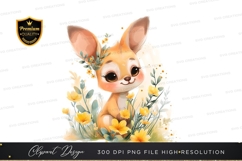 Cute baby deer in a field of flowers Product Image 1