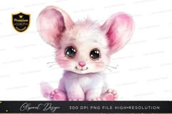 Cute pink mouse clipart png Product Image 1