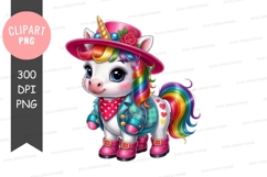 Colorful unicorn clipart png Product Image 1
