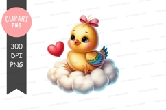 Adorable duckling on a cloud Product Image 1