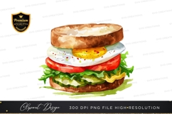 Delicious breakfast sandwich clipart png Product Image 1